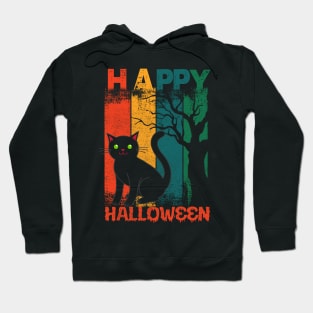 Funny Cat Happy Hallothanksmas Halloween Thanksgiving Xmas Hoodie